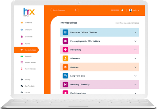 Screenshot of HRX People’s platform