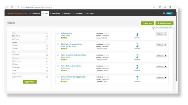 HRLocker Applicant Tracking System HIRE
