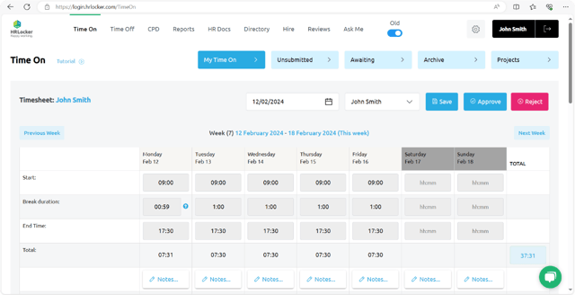 HRLocker’s timesheet solution