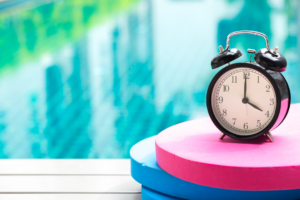 Clock with colourful background