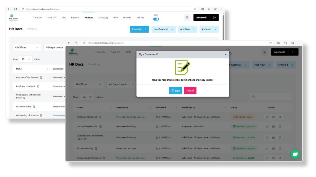 HR Documents and Digital Signatures HRLocker