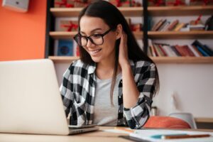 Woman working in tech