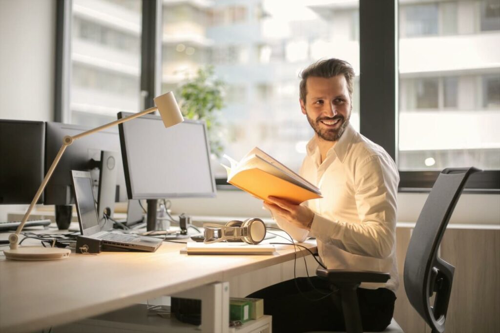 person working in office